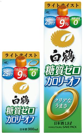 カロリー25％オフ・糖質ゼロ・アルコール分9％の「白鶴 サケパック 糖質ゼロ ライトテイスト」が2024年2月26日に新発売