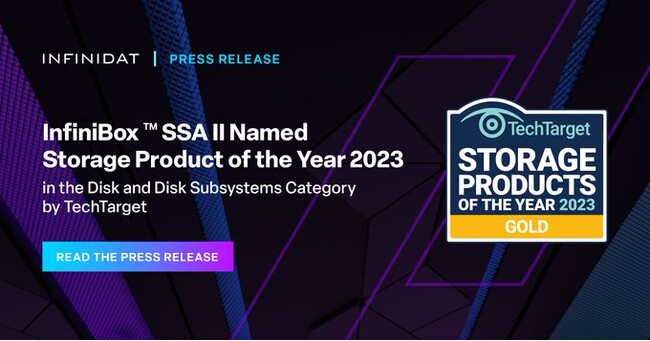 InfiniBox(TM) SSA II、TechTargetの「ストレージプロダクトオブザイヤー2023」のディスクおよびディスクサブシステム部門に選出