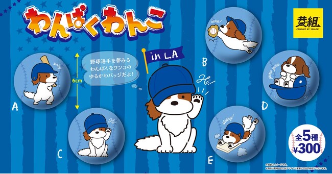 【2024年5月発売予定】「わんこのベースボール缶バッジ」が登場!!️