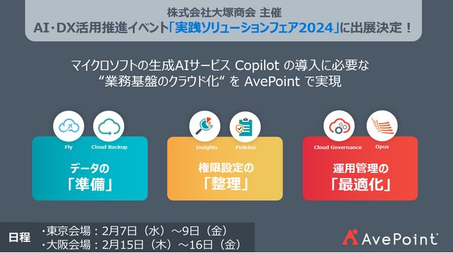 AvePoint Japan、国内最大級のAI・DX活用推進イベント「実践ソリューションフェア2024（主催 株式会社大塚商会）」に出展！