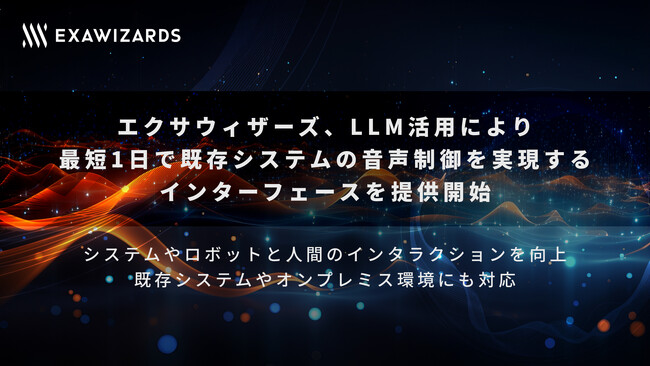 エクサウィザーズ、LLM活用により最短1日で音声制御を実現するインターフェースを提供開始