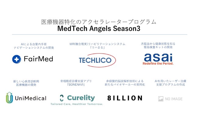 医療機器特化型アクセラレーションプログラム「MedTech Angels Season3」が開始！