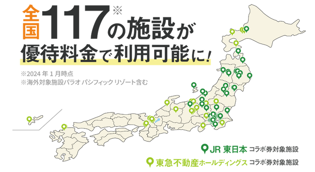 東日本旅客鉄道株式会社と東急不動産ホールディングス株式会社優待施設を相互利用できるコラボ株主優待券を発行！