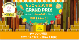 「ちょこっと八百屋グランプリ」の結果発表！
各エリアの１位店舗で「野菜詰め放題」を実施！