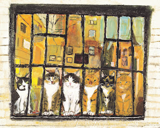 【JR名古屋タカシマヤ】久下貴史　原画・版画展　　～マンハッタナーズの猫たち～　2/13(火）から開催