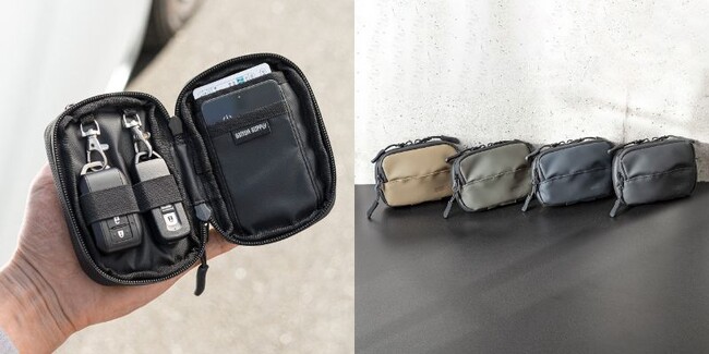 2個のスマートキーを横並びに収納ができ、カードを2枚収納できるスマートキーケース。を2月1日に発売