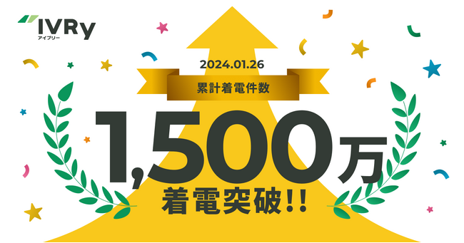 電話DX SaaSのIVRy（アイブリー）、累計着電数1,500万件を突破～電話応答工数の総削減時間は125万時間超に～