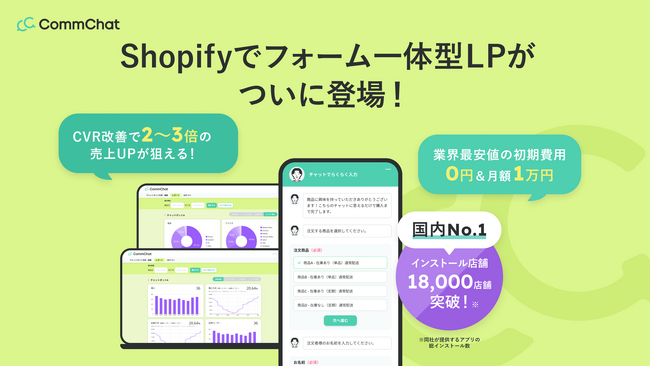 ハックルベリー、チャットボットでフォーム一体型LPを構築できる「CommChat」をリリース