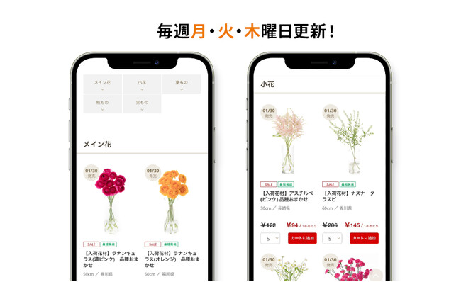花材を最短・最安値でお届けする「入荷予定花材」の販売を開始｜フラワースミスマーケット