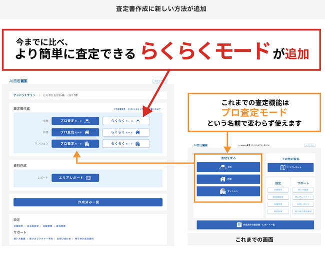 【新機能】コラビット、不動産売買仲介向け査定書システム「AI査定プロ」において従来の半分以下の時間で完成する”らくらくモード”をリリース