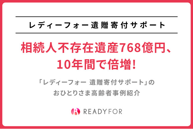 相続人不存在遺産768億円、約10年間で倍増！