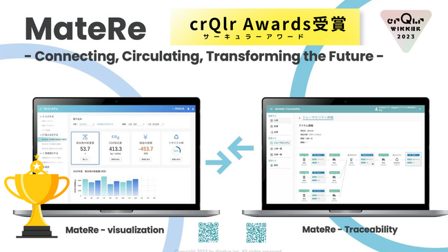 サーキュラーエコノミースタートアップのdigglueが、循環型経済をデザインするグローバル・アワード「crQlr Awards (サーキュラー・アワード）2023」で3つの賞を受賞