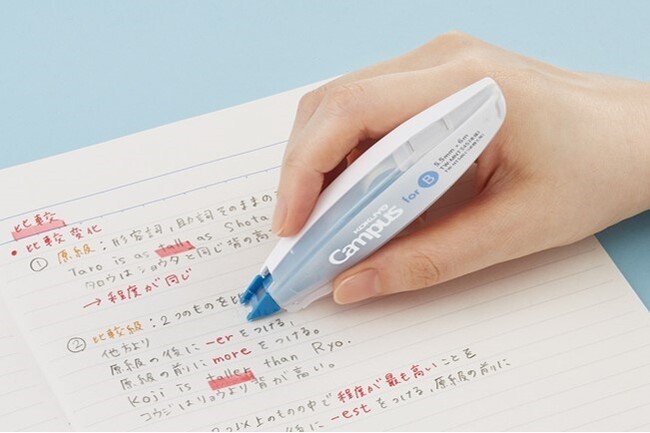 業界最細クラスのペン型タイプ「キャンパス ノートのための修正テープ(ペン型つめ替えタイプ)」を発売
