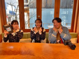 左から 甲斐心愛(STU48)・福田朱里(STU48)・田津原理音 左から 甲斐心愛(STU48)・福田朱里(STU48)・田津原理音