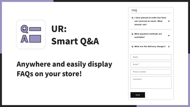 【海外向け】 EC 拡張アプリ「UR: Smart Q&A｜Anywhere FAQs 」を、株式会社 UnReact がリリース