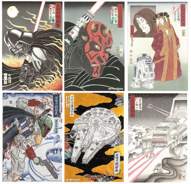「スター・ウォーズ」の人気キャラクターを浮世絵で魅せる星間大戦絵巻シリーズ、多くのご要望によりポスター再登場！