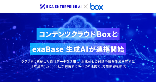 コンテンツクラウドBoxと「exaBase 生成AI」が連携開始