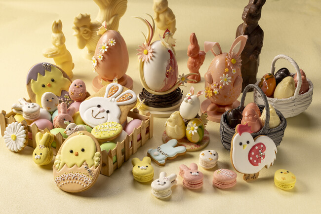 チョコレートでつくる芸術品！“うさ耳”をつけたイースターエッグやうさぎモチーフの新作あんパンが続々登場！パステルカラーが春らしい「イースタースイーツ コレクション」