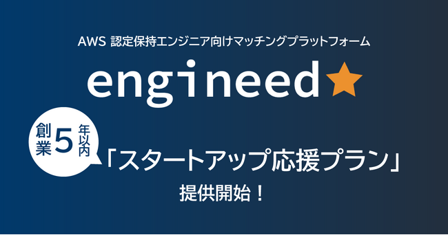 engineed、創業5年以内の企業向けの「スタートアップ応援プラン」の提供を開始