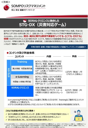 ＳＯＲＡレジリエンスと融合した「ＳＴＧ-ＤＸ（災害対応ゲーム）」の提供開始