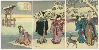 【県立広島大学】大学生が宮島と浮世絵の魅力を紹介　企画展「宮島を描いた浮世絵」、パネル展「宮島浮世絵くいず」を開催