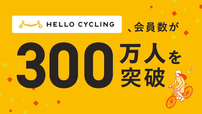 HELLO CYCLING、会員数が300万人を突破