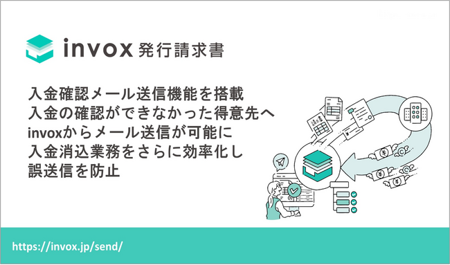 「invox発行請求書」が入金確認メール送信機能を搭載