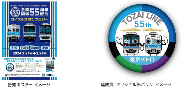 東西線全線開業55周年記念クイズ＆スタンプラリーを実施します！