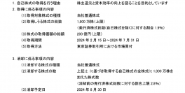 自己株式取得に係る事項の決定および自己株式消却に係る事項の決定に関するお知らせ