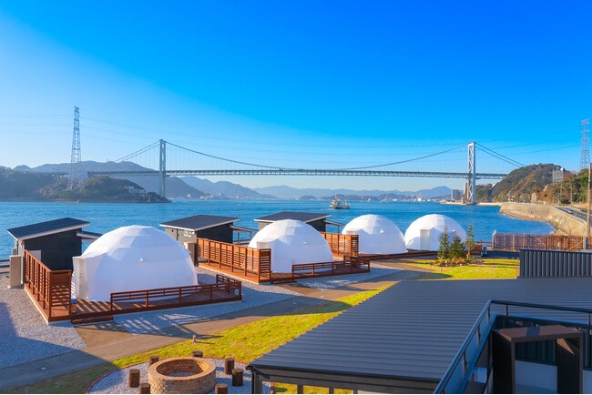 ≪メディア関係者様限定 内覧会＆無料試泊体験会開催のお知らせ≫～広がる海と関門海峡を見渡す絶景～オーシャンビューグランピングリゾート【GLAMPDOME 下関】