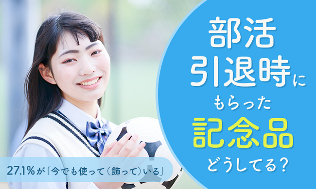 【部活引退時にもらった記念品どうしてる?】27.1%が「今でも使って(飾って)いる」