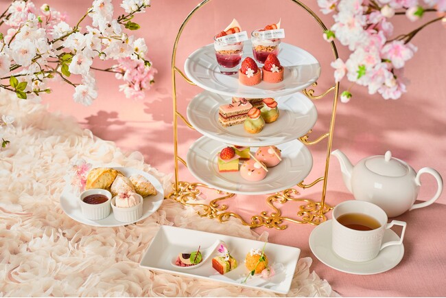 いちご、桜、ピスタチオが織りなす春爛漫スイーツ『桜ストロベリーアフタヌーンティー』販売