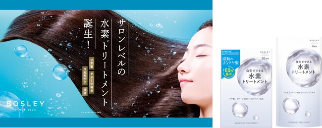 世界初の特許技術※1を使用した自宅でできる「水素※2トリートメント」がボズレーから新登場！瞬時※3にふわっさら髪へ導く「ボリュームアップドライシャンプー」も同時発売