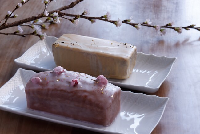 【長楽館BOUTIQUE】2種の春色パウンドケーキ「桜」と「苺ロイヤルミルクティー」、2024年2月23日(祝金)より販売開始