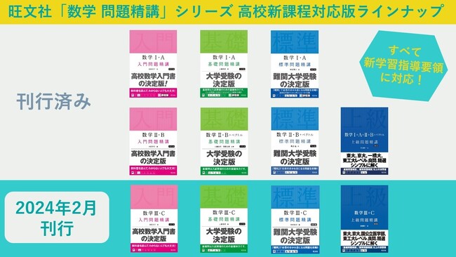 新課程に対応した「数学問題精講」「理科問題精講」シリーズ改訂版7点を2月16日(金)に刊行!