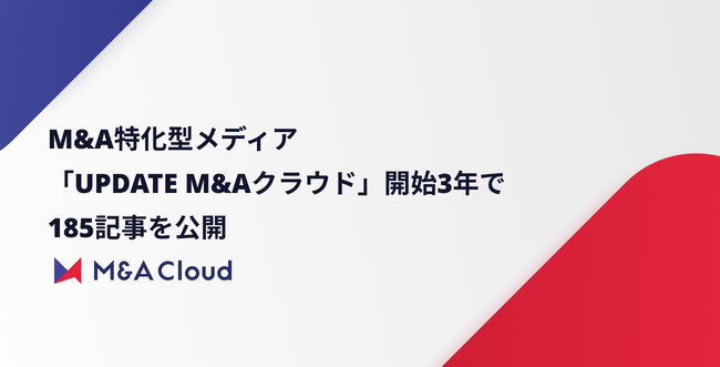 M&A特化型メディア「UPDATE M&Aクラウド」開始から3年で全185記事を公開