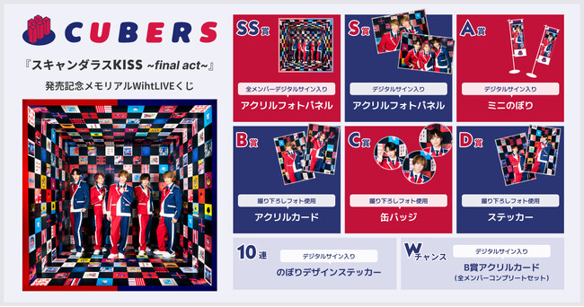 『つばさ男子プロダクション』 所属CUBERSのラストシングル『スキャンダラスKISS～final act～』の発売を記念して、WithLIVEにてオンラインくじを開催！