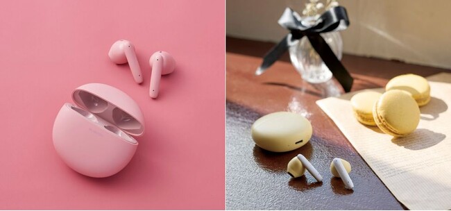 マカロンのようにまるくてコロンとしたデザイン！耳を圧迫しないセミオープンタイプのBluetooth 完全ワイヤレスヘッドホンを新発売