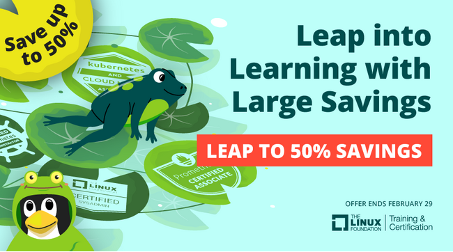 うるう年だけの最大50%オフ、学びの泉に飛び込もう：LFトレーニング＆認定キャンペーン ー 3月1日8:59AM (日本時間) まで