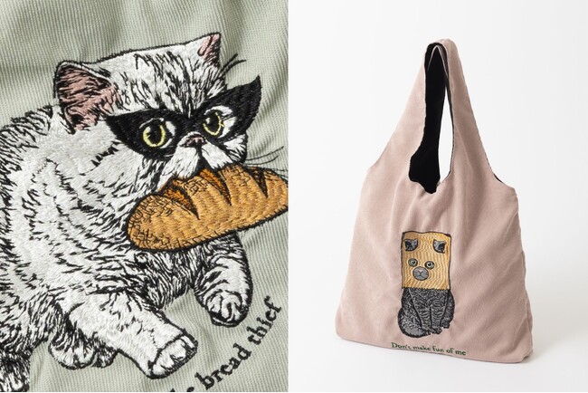 【泥棒猫ちゃんにご注意！】人気の立体刺繍トートバッグに春夏カラーの新デザイン登場