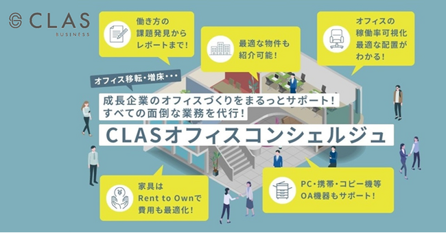 【成長企業のオフィスづくりをまるっとサポート！】すべての面倒な業務を代行する、「CLASオフィスコンシェルジュ」の提供を開始