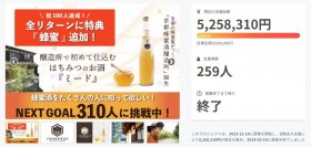 蜂蜜酒(ミード)をもっと知って楽しんで！ 老舗蜂蜜屋の想いつまった「京都蜂蜜酒醸造所」初醸造酒 「The MEAD(ザ・ミード)」の先行販売がクラファン目標1051%達成で終了