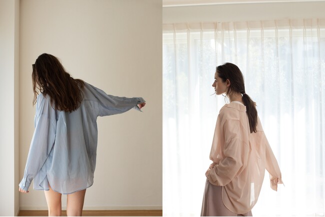 コスメティックブランド「rihka」のアパレルラインに、初のシアーシャツ「rihka sheer shirt」が2月28日（水）より登場