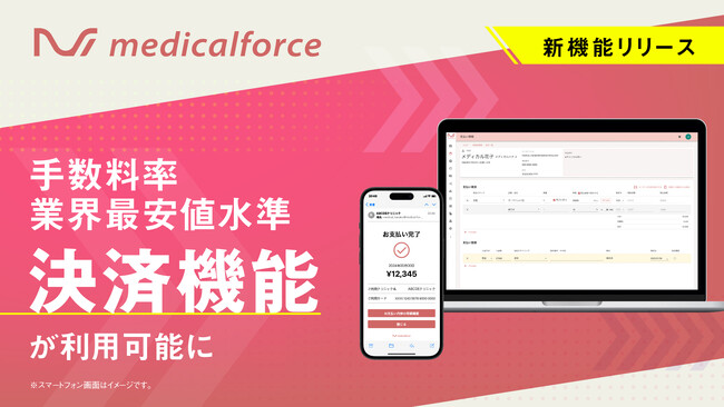 美容クリニック向けクラウド型電子カルテ導入院数No.1※1サービス「medicalforce」、決済機能をリリース