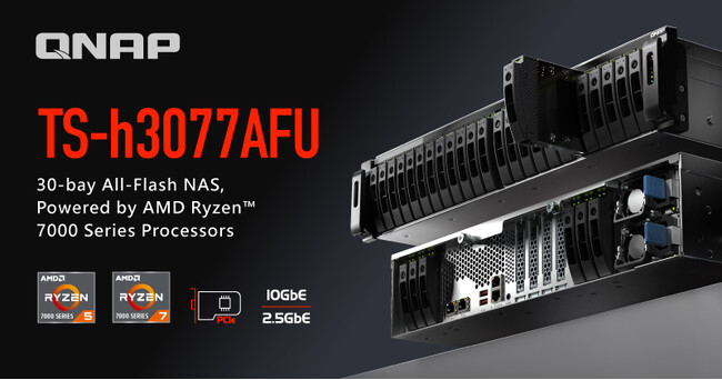 AMD Ryzen(TM) 7000シリーズプロセッサを搭載した、30ベイZFSベースのオールフラッシュ TS-h3077AFU SATA SSD NASをリリース