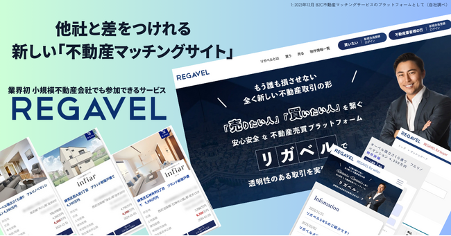 「売りたい人」と「買いたい人」を効率よくつなぐ不動産マッチングサービス「REGAVEL（リガベル）」をリリースしました！