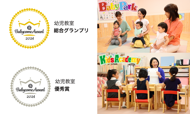 ベビカムアワード2024幼児教室総合ランキング　「ベビーパーク」が4回連続のグランプリ、「キッズアカデミー」が2回連続の優秀賞を受賞！