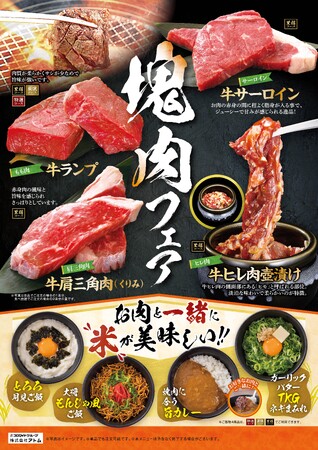 ～「カルビ大将」・「がんこ炎」～ 春の歓送迎会はカルビ大将・がんこ炎で！～塊肉フェアとお肉に合うご飯 ～ 2024年2月27日（火）よりスタート