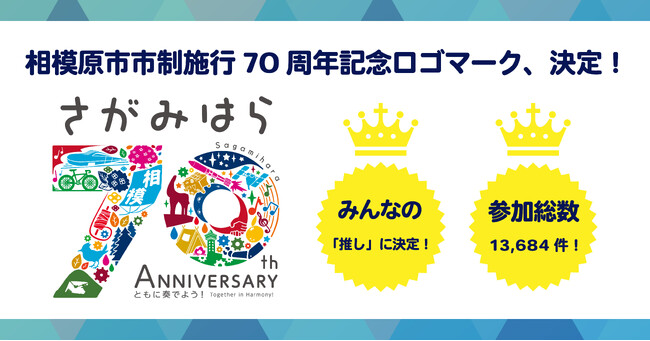 神奈川県相模原市の市制施行７０周年を祝う記念ロゴマークが決定。幅広く活用できるガイドラインの公開も