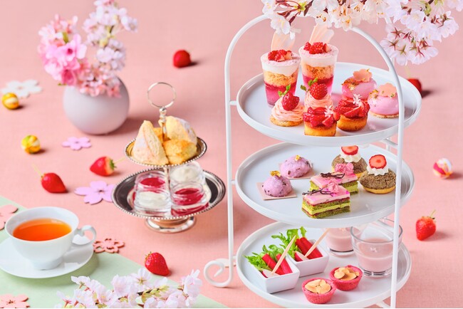 【横浜・大宮】桜の名所近くで味わう、“いちごづくし”のお花見スイーツ『桜香るいちごのアフタヌーンティー』2024年3月20日（水・祝）～4月15日（月）限定販売